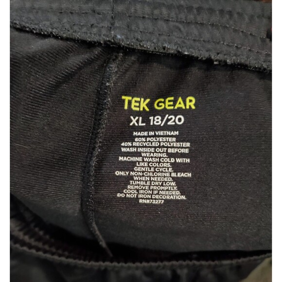 Boys Tek Gear Black Elastic Waist Jogger Pants With Pockets XL 18x20 - 0082 - Picture 7 of 7